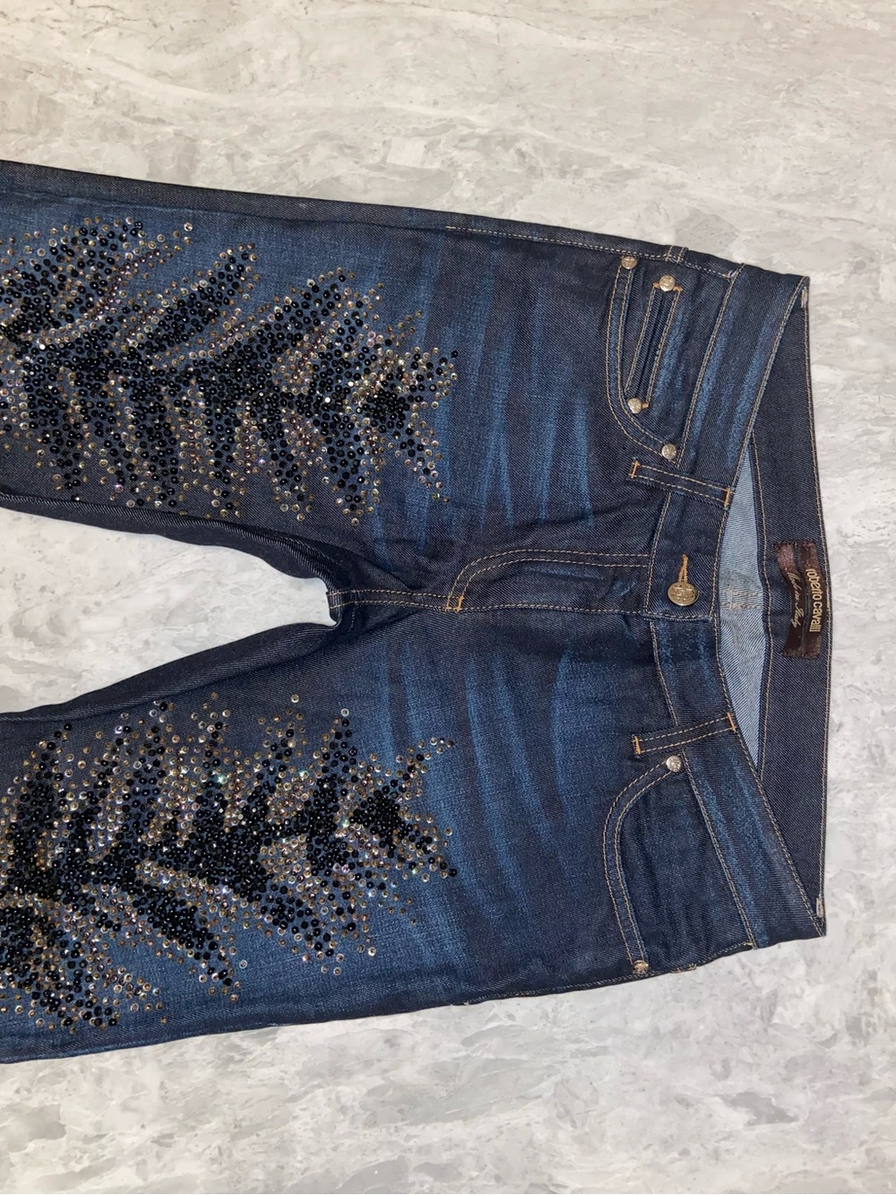 Roberto Cavalli Vintage Floral Beaded Jeans